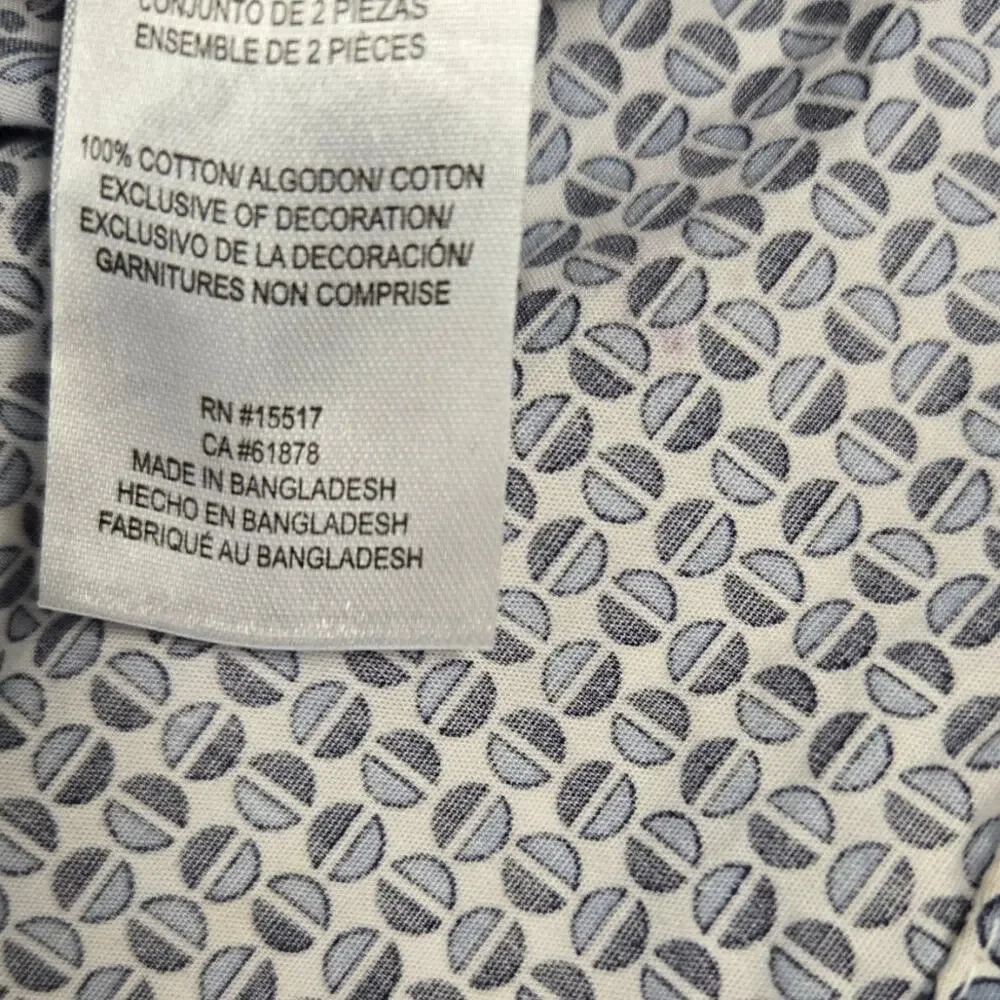 Ben Sherman Boys Short Sleeve Button Down Navy White Geometric Print Kids Size